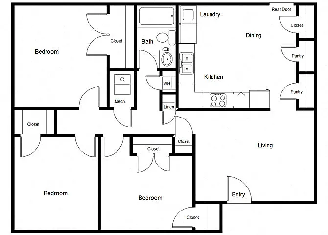Floor plan Three Bedroom