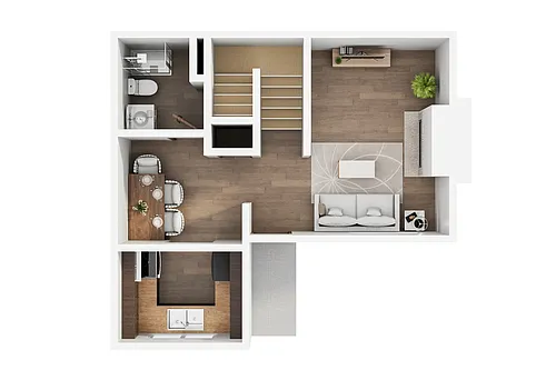 Floor plan Two Bedroom Townhome Large