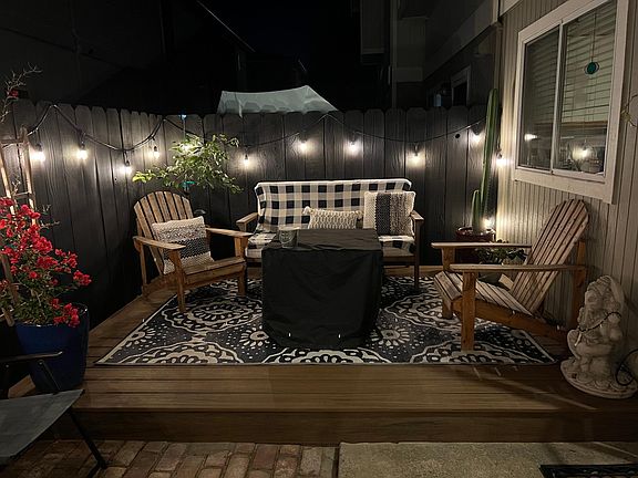 Private patio with new deck