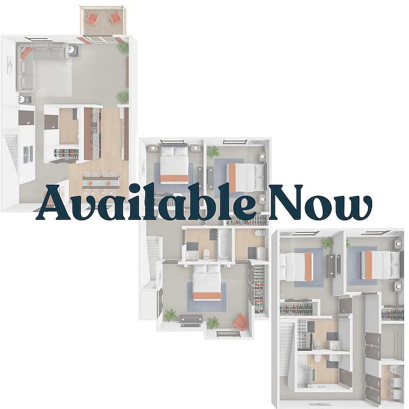 Floor plan 5 Bedroom 3.5 Bath Townhome (Bedroom Only)