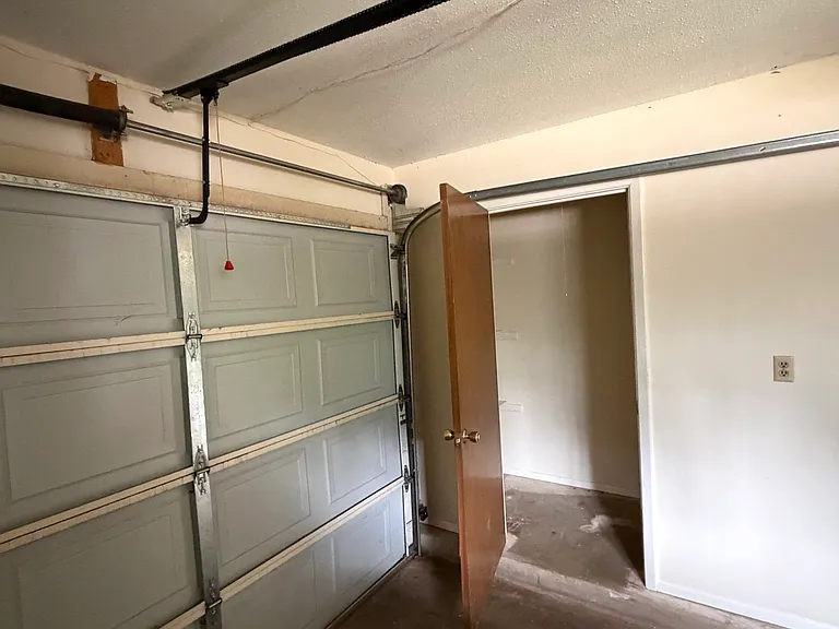 Storage closet in single car garage