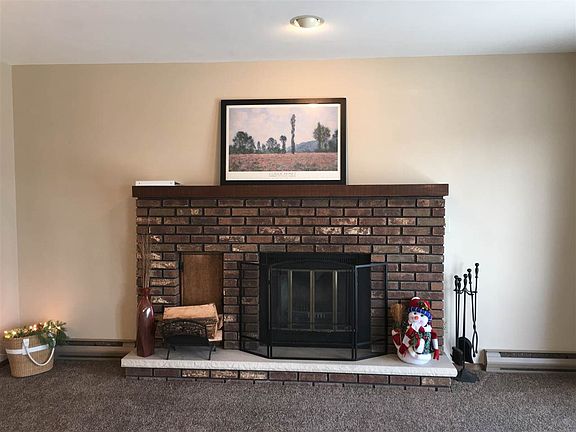 Cozy wood burning fireplace