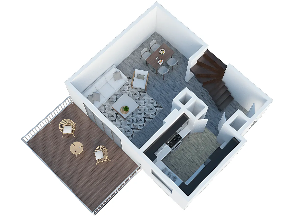 Floor plan 2 Bedroom - 2 Bath Plan A