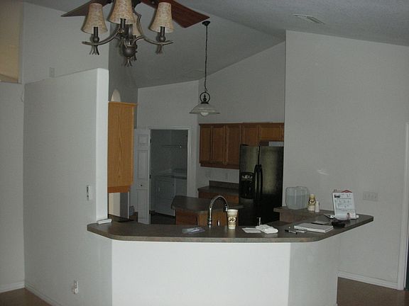 Kitchen has new refridgerator and ceramic stove/oven