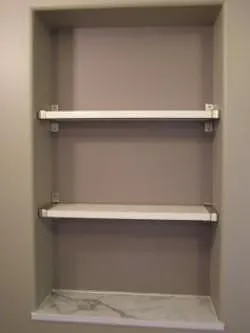 Bedroom built in book shelf.