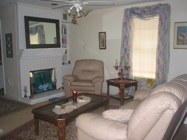 The den with fireplace