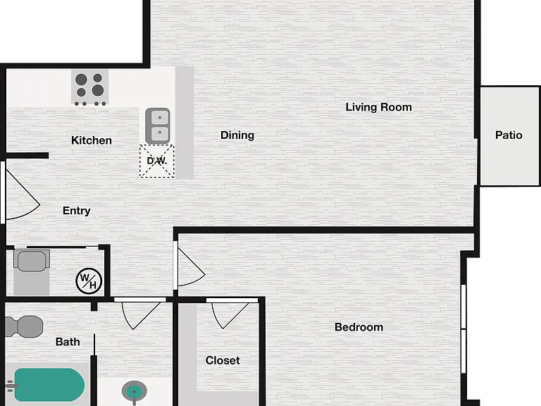 1x1A-2 Floor Plan 1x1A-2 Floor Plan