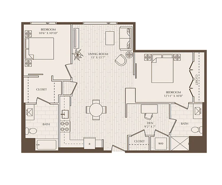 Floor plan B13.Den.1