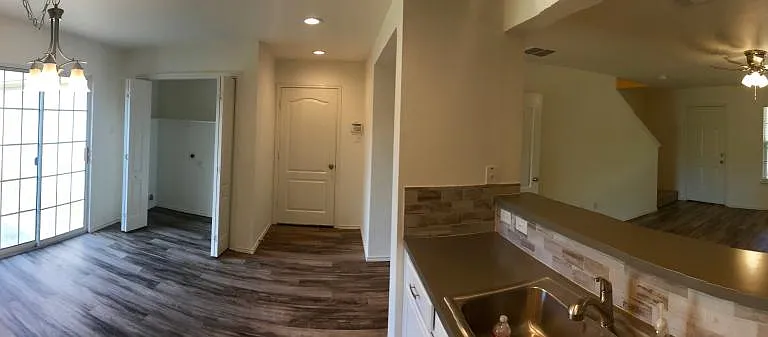 Kitchen, Nook, Laundry and Living Room Panorama