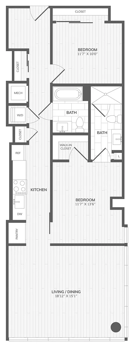 Floor plan 2 Bed/2 Bath-G East Medley