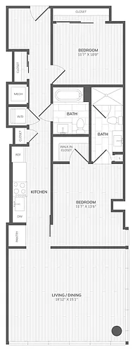 Floor plan 2 Bed/2 Bath-G East Medley