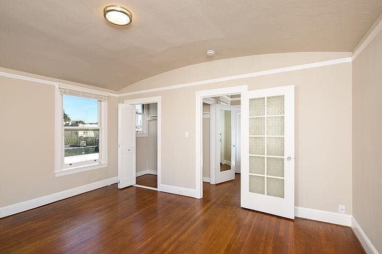 Walk in closet connected to living area