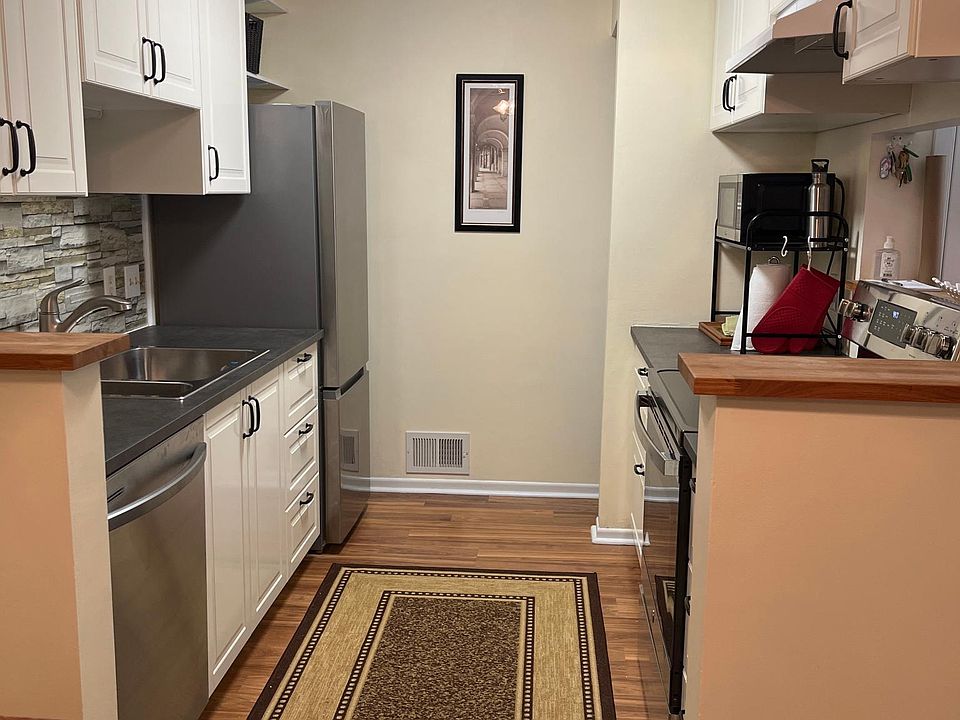 Looking into kitchen from dining area