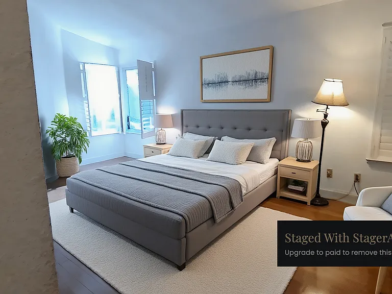 Virtually staged Master bedroom