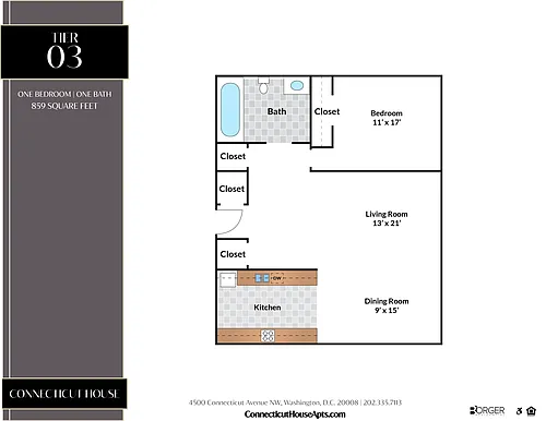 Floor plan 1 Bedroom - 03 Tier