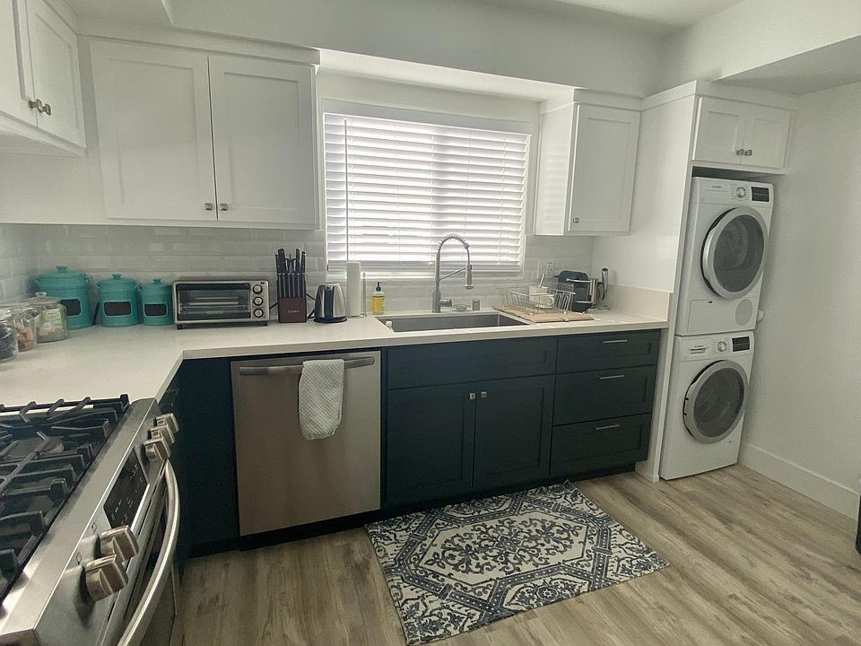 gas range, quiet washer dryer, new dishwasher