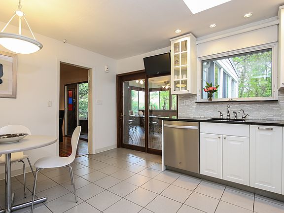 Another view of the modern eat-in-kitchen