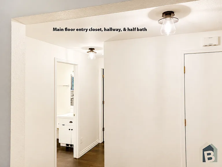 1st floor entry, closet, and half bath