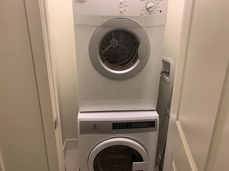 Laundry closet located in the bathroom
