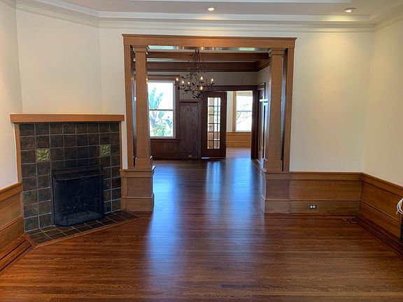 view from living room to dining room