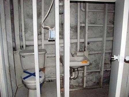 unfin half bth in basement