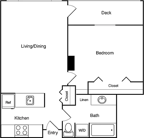 Floor plan 1 Bed 306-1606 - SW