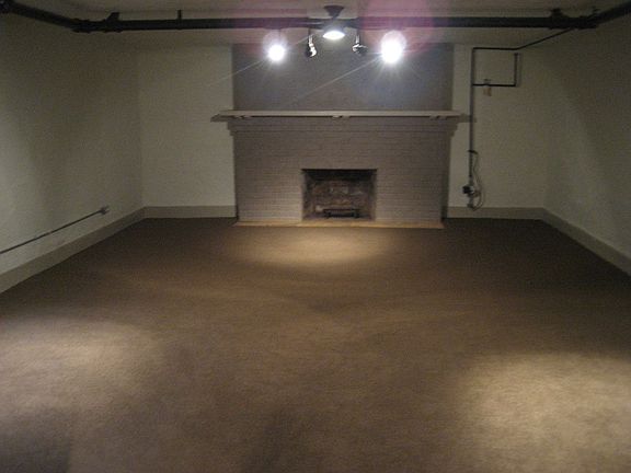 view of half of basement