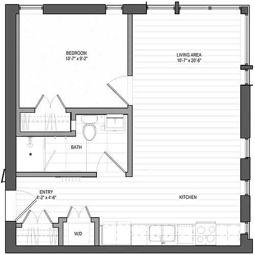 Floor plan 1 bed