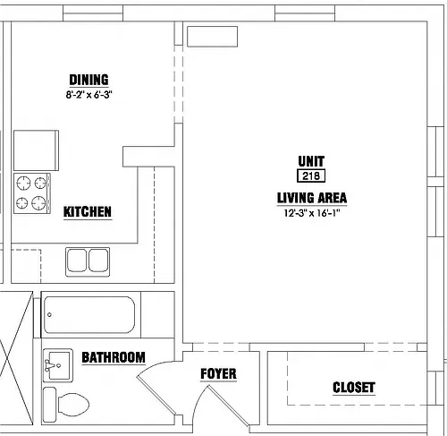 Floor plan Studio 6