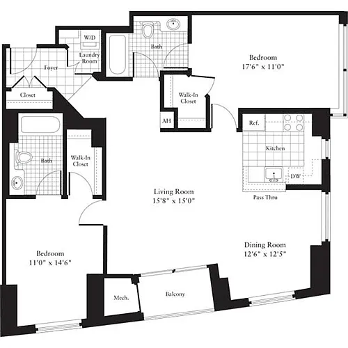 Floor plan 2 Bedrooms J
