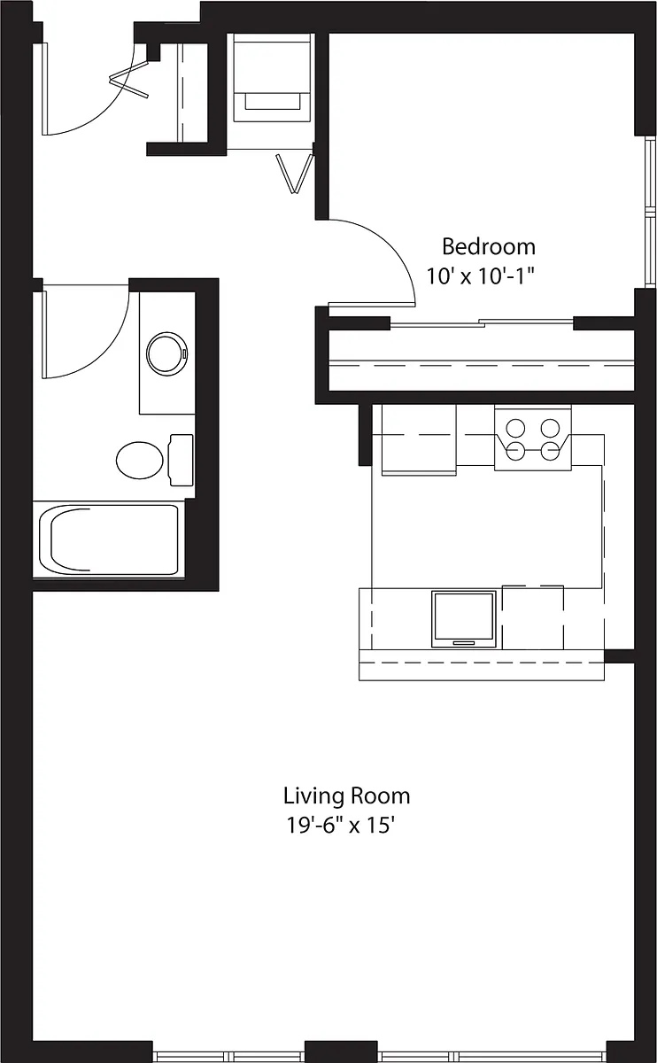Floor plan 1 Bedroom A