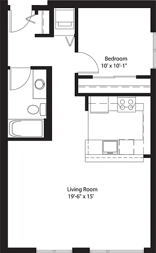 Floor plan 1 Bedroom A