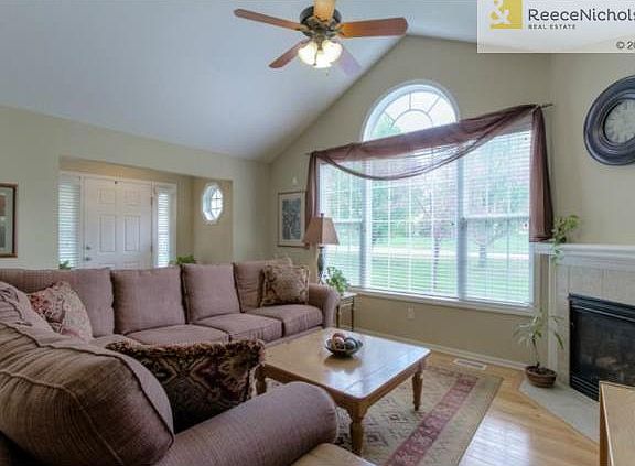 Another view of the spacious, vaulted, Living Room, Fireplace an