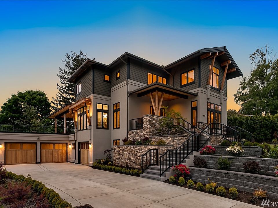 Beautiful curb appeal with architectural design by 4D architects. Blocks to downtown Bellevue with amazing mountain & city skyline views.