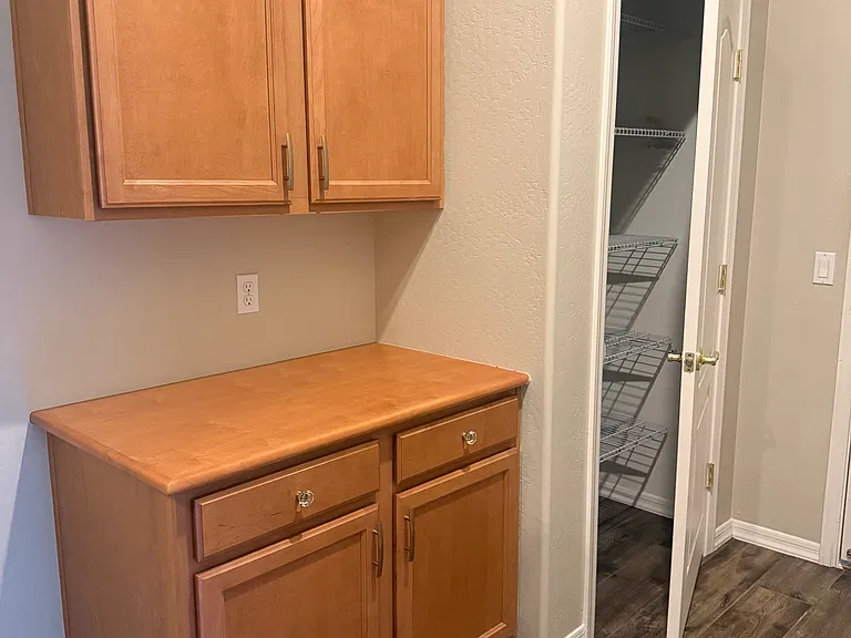 Storage area at end of hall