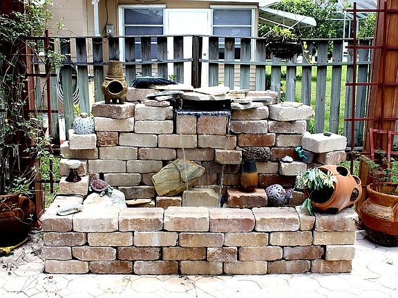 Fountain on Back Paver Patio