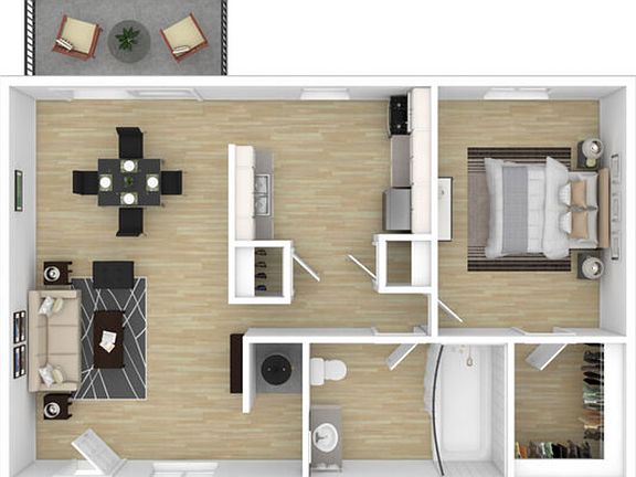 Beds 1, Baths 1, SQFT 850 Beds 1, Baths 1, SQFT 850