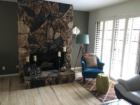 Open floor plan living room + dining room