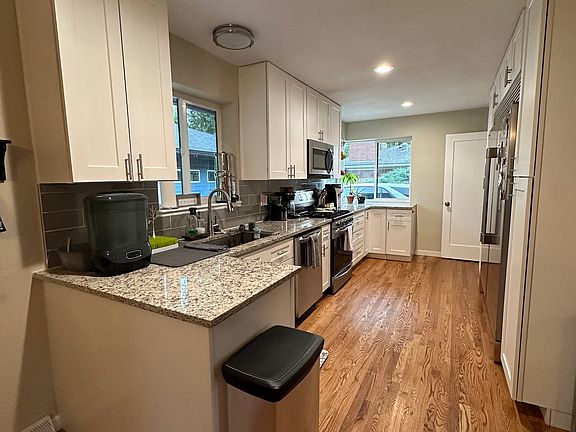 Upgraded kitchen with commercial refrigerator