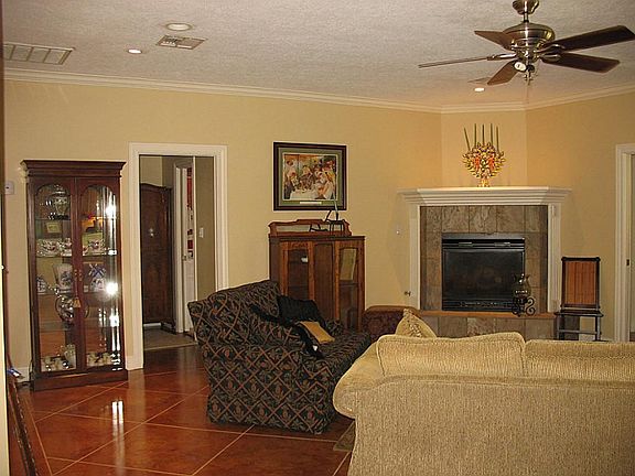   Living RoomFireplaceStained Etched Concrete Floors