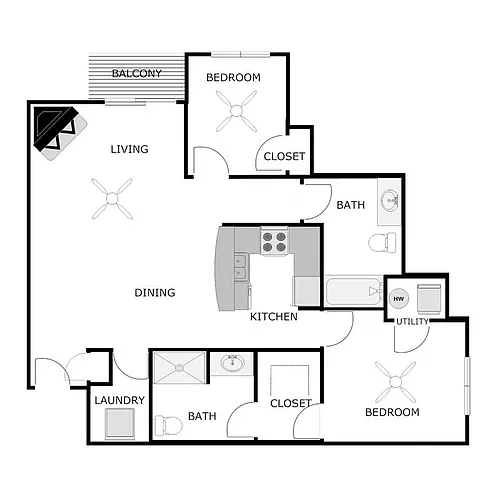 Floor plan 2 Bedrooms 2 Bathrooms LaBelle