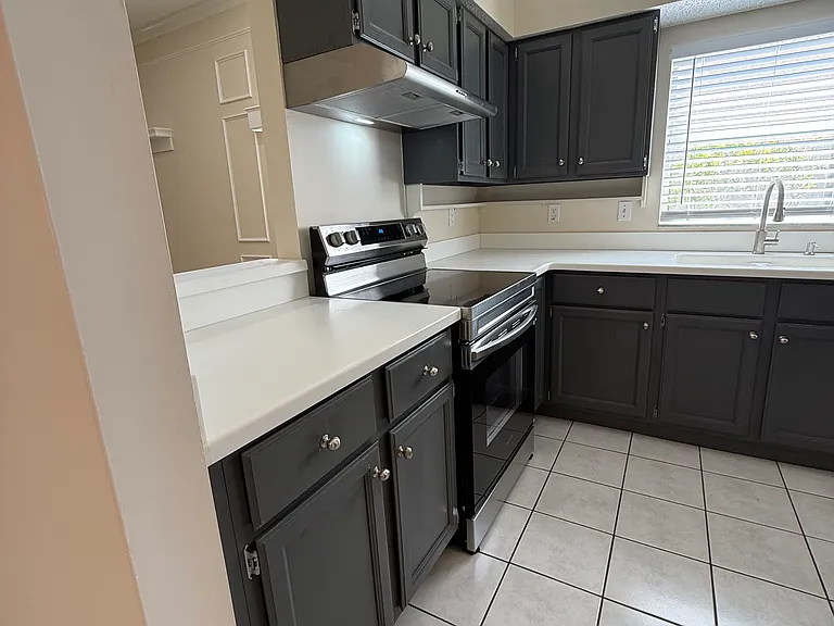 Kitchen with new range