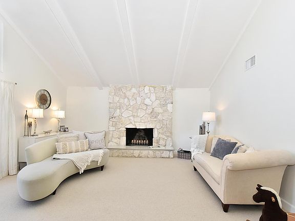 Stone fireplace in Living Room