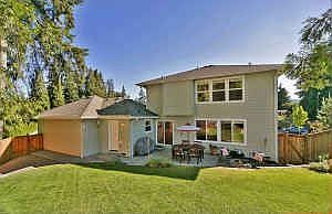 new backyard, rear home elevation