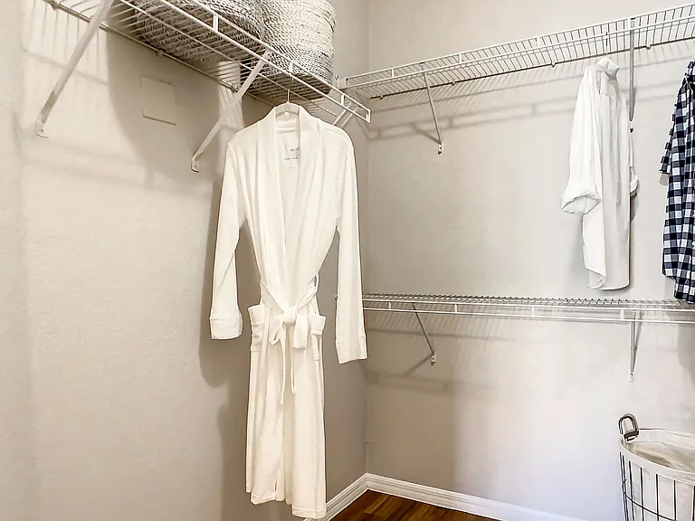 Our master suites are equipped with huge walk-in closets with custom organizers providing masterful storage options.