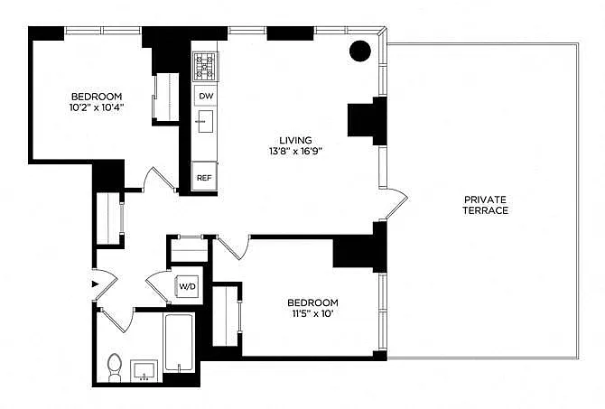 Floor plan 2D w/ Terrace North