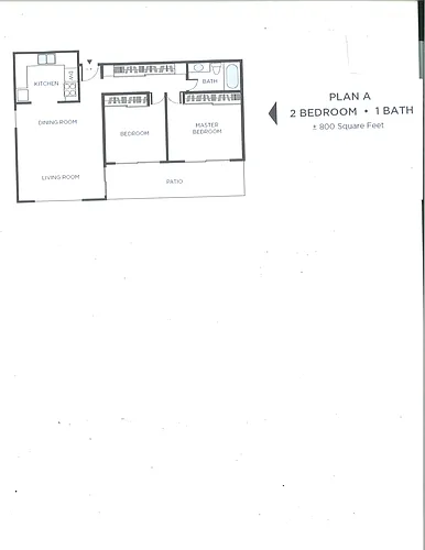 Floor plan 2 Bed 1 Bath D A
