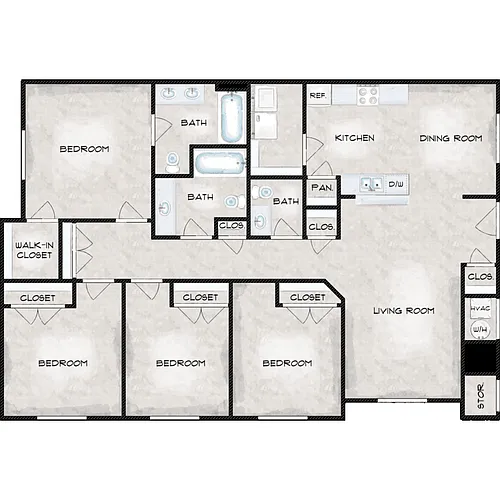 Floor plan Four Bedroom