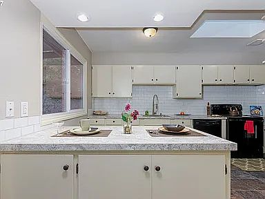 plenty of open cabinet space and amenities to share