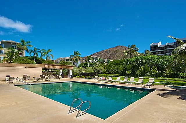 Community pool, kiddie pool, jacuzzi, bbq area.